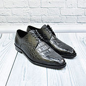 Обувь ручной работы handmade. Livemaster - original item Derby made of genuine crocodile leather, in black.. Handmade.