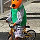 Игрушка из шерсти. Лис. Валяние. Лисенок на велосипеде, Войлочная игрушка, Самара,  Фото №1