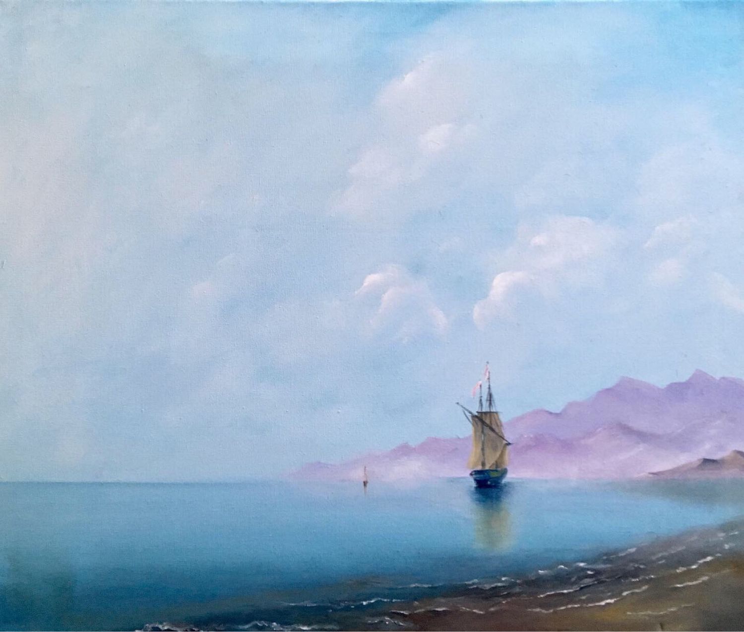 Тургенев стоял полный штиль. Штиль Айвазовский картина 1837. Айвазовский штиль на море.