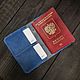 Синяя обложка на паспорт из натуральной кожи, Обложка на паспорт, Балашиха,  Фото №1