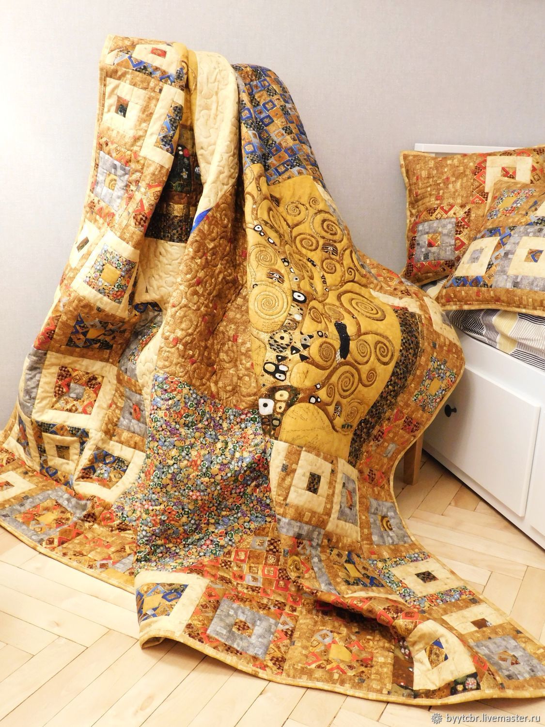 Лоскутное одеяло GUSTAV KLIMT, лоскутный комплект, Покрывала, Москва,  Фото №1