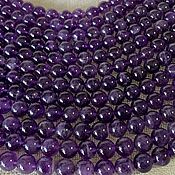 Материалы для творчества handmade. Livemaster - original item Amethyst 8 mm dark, smooth ball, purple stone beads. Handmade.
