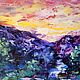 Painting mountain landscape sunset 'Waterfall Energy'. Pictures. Russian Oil Paintings. My Livemaster. Фото №4