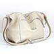 Crossbody bag leather beige with shoulder strap milk cream, Sports bag, Moscow,  Фото №1