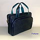 Bag leather ' the Blue reptile', Classic Bag, St. Petersburg,  Фото №1