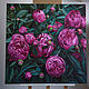 Painting 'Pink peonies' oil on canvas 80h80 cm. Pictures. vestnikova. Online shopping on My Livemaster.  Фото №2