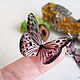 Transparent butterfly fluttering Earrings Pink Speckled boho Resin, Earrings, Taganrog,  Фото №1