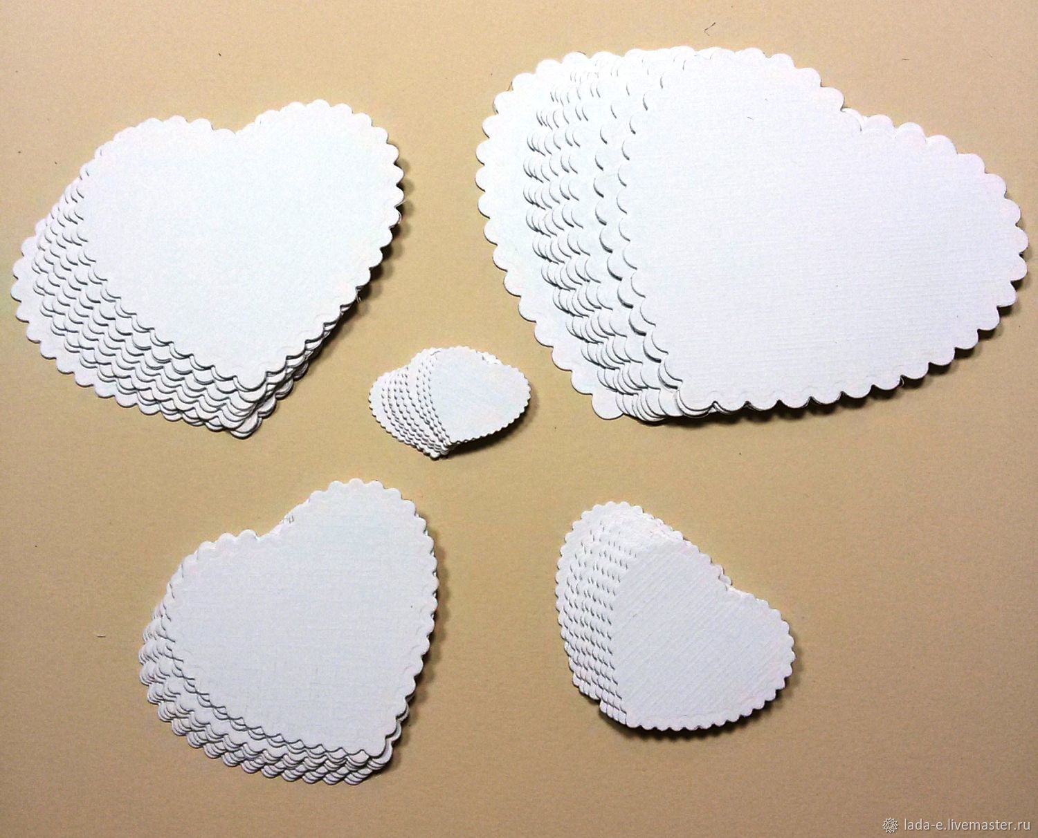 Cutout set Lace heart white, Scrapbooking cuttings, Moscow,  Фото №1