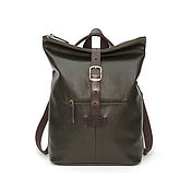 Сумки и аксессуары handmade. Livemaster - original item Backpacks: Women`s Olive Olive Leather Backpack Bag Mod. CP34-732. Handmade.