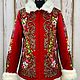 Jackets 'Pavloposadsky shawl' with eco-mink, Outerwear Jackets, Mozdok,  Фото №1