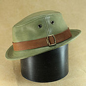 Аксессуары handmade. Livemaster - original item Leather trilby hat TRL-13. Handmade.