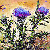 Картины и панно handmade. Livemaster - original item Paintings: watercolor plant field thistle. Handmade.
