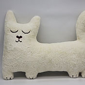 Для дома и интерьера ручной работы. Ярмарка Мастеров - ручная работа Interior soft toy Sleepy cat made of artificial fur. Handmade.