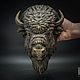 Bisonte bisonte pared escultura cabeza animal decoración arte, Sculpture, Vologda,  Фото №1