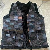 Мужская одежда handmade. Livemaster - original item Sheepskin vest size 66. Handmade.
