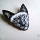 Hand-painted cat brooch made of glass. Brooches. Sun_thing / Glass jewelry and decor. Online shopping on My Livemaster.  Фото №2