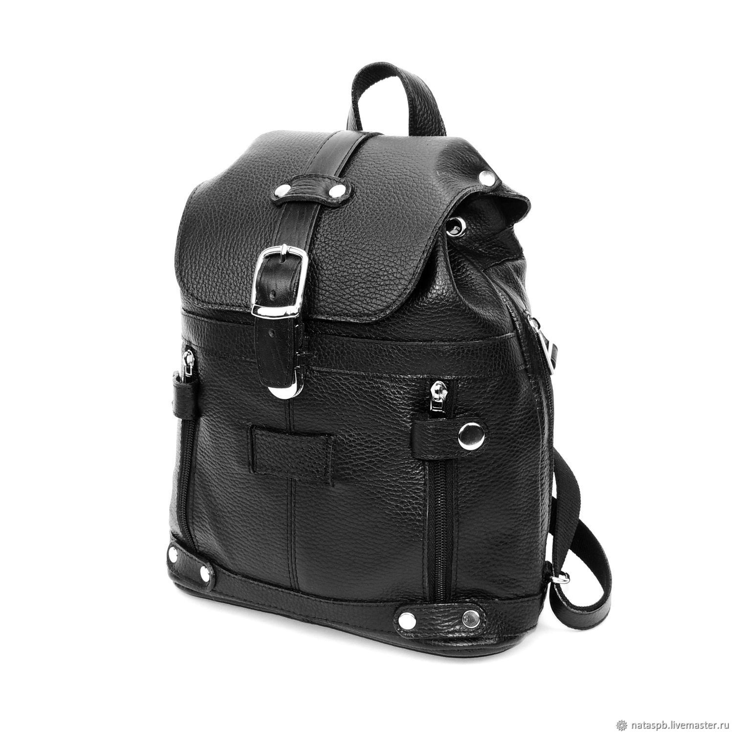 Small leather women's backpack black Rimma Mod R13m-111 – купить на ...