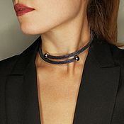 Украшения handmade. Livemaster - original item Short graphite necklace, comfortable choker with magnetic lock. Handmade.