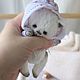 Белый котёнок тедди милый котик teddy cat кот игрушка. Тедди Зверята. LuckyBearsShop. Ярмарка Мастеров.  Фото №4