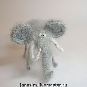 Куклы и игрушки ручной работы. Ярмарка Мастеров - ручная работа Слон серый. Handmade.