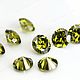 Cubic zirconia 4 mm olive, 10 pieces, art.8-20, Cabochons, Blagoveshchensk,  Фото №1