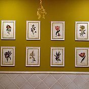 Для дома и интерьера ручной работы. Ярмарка Мастеров - ручная работа Tiles and tiles: Botanical prints on the tile. Handmade.