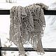 Шаль вязаная из шерсти мериноса бежевая ажурная. Шали. IRINA GRUDKINA Handmade Knitwear. Ярмарка Мастеров.  Фото №13