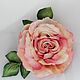 Order Brooch-pin rose ' Morning tenderness'. fantasy flowers. Livemaster. . Brooches Фото №3
