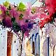 Order Painting of the summer street the city of Greece cozy watercolor order Europe. Olga Ermakova art. Livemaster. . Pictures Фото №3
