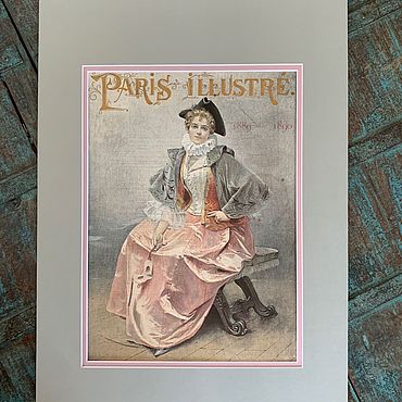 Картины и панно ручной работы. Ярмарка Мастеров - ручная работа Обложка журнала Paris Illustre 1889г Франция. Handmade.
