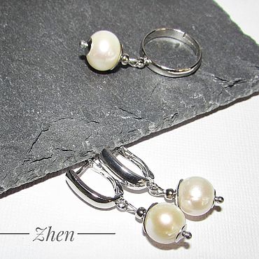 Украшения ручной работы. Ярмарка Мастеров - ручная работа Комплект украшений с жемчугом. Handmade.