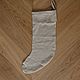 Linen Christmas Stocking with Cuff / Christmas Sock. Tree. Mam Decor (  Dmitriy & Irina ). My Livemaster. Фото №6