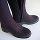Boots boots Blue-Burgundy with zipper. High Boots. Zhanna. My Livemaster. Фото №4