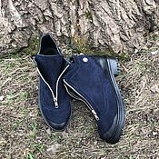 Обувь ручной работы. Ярмарка Мастеров - ручная работа Shoes: Light blue suede. Handmade.
