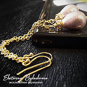 Украшения handmade. Livemaster - original item Pendientes de la cadena con perlas en oro. Handmade.