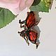 Fairy Butterfly brooch with amber for girl to woman. Brooches. BalticAmberJewelryRu Tatyana. My Livemaster. Фото №4