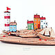 Морская композиция "Рыбацкий посёлок" driftwood. Статуэтки. KoLenki. Ярмарка Мастеров.  Фото №5