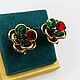 Винтаж: Колье-сотуар & клипсы «Цветы», безель, Swarovski, 90е. Комплекты украшений винтажные. Английский дворик (olga-kovalevskaya). Ярмарка Мастеров.  Фото №8
