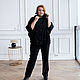 Parka made of thick viscose with a hood black Plus size. Wind Jackets. NATALINI. My Livemaster. Фото №4