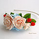 Headband with flowers and berries 'the Sweetness of a kiss'. polymer clay, Headband, Zarechny,  Фото №1