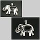 Elephant pendant with natural black onyx. Pendant. 925 sterling silver PR, Pendant, Turin,  Фото №1