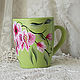 Mug with painted ''Orchids'. Mugs and cups. painting and decoupage from Marina (sovaj). My Livemaster. Фото №4