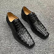 Обувь ручной работы handmade. Livemaster - original item Men`s shoes, made of natural embossed crocodile leather.. Handmade.