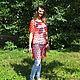 Красная туника - сетка пляжная ажурная из хлопка, пляжное платье. Туника. Юлия - Вязаные изделия. Интернет-магазин Ярмарка Мастеров.  Фото №2