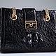 Заказать Фактурная сумка из кожи сиамского крокодила IMA0786B1. CrocShop товары из экзотической кожи. Ярмарка Мастеров. . Классическая сумка Фото №3