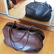 Сумки и аксессуары handmade. Livemaster - original item Large handmade bag of real thick leather art TRAVEL. Handmade.
