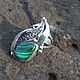 Order Adaya Ring with malachite made of 925 sterling silver HC0016-3. Sunny Silver. Livemaster. . Rings Фото №3