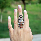 Украшения handmade. Livemaster - original item Double ring made of 925 sterling silver for the whole finger HH0050. Handmade.