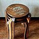 Round Scandi stool, wooden stool, chair, kitchen, furniture. Chairs. WoodHistory WorkShop. Online shopping on My Livemaster.  Фото №2