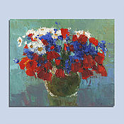 Картины и панно handmade. Livemaster - original item Meadow bouquet. Picture 15/20 mini easel. Handmade.